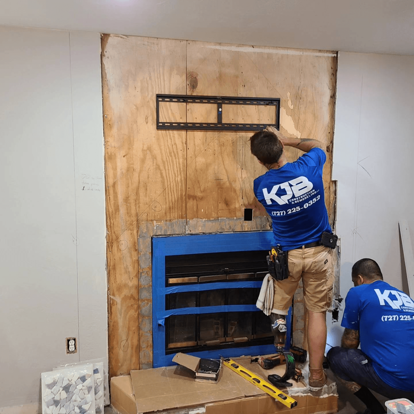 KJB Construction workers on a renovation project